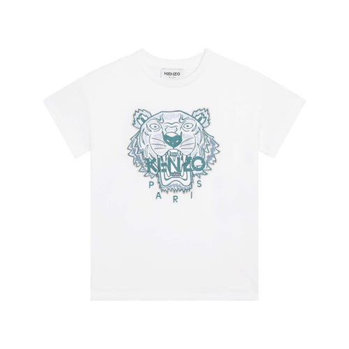 T-Shirt Manches Courtes Blanc Casse - Enfant Garçon - Kenzo Kids