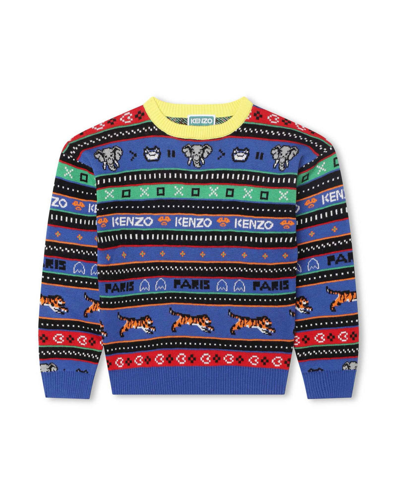 Pull Wave Blue - Enfant Garçon - Kenzo Kids