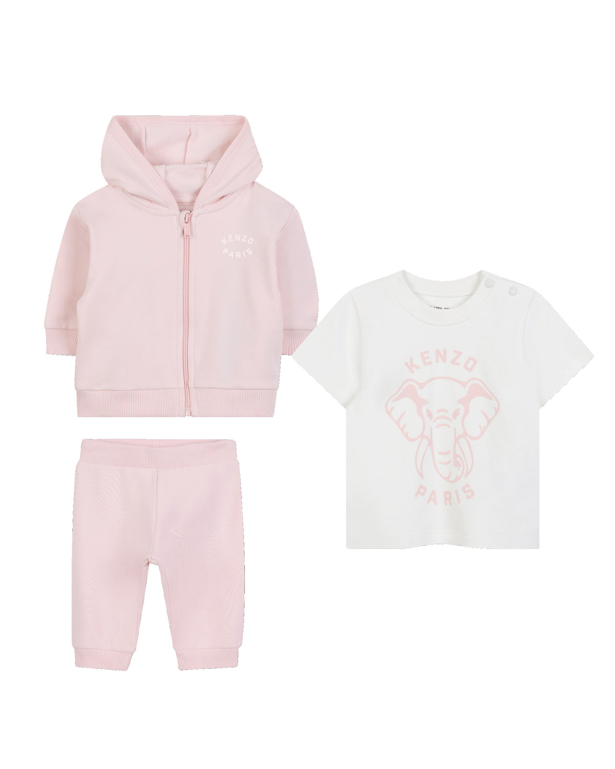 Trousers + Cardigan + T-Shirt Set - Veiled Rose