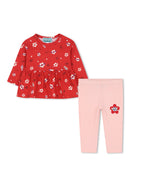 T-Shirt + Leggings Set - Dark Red