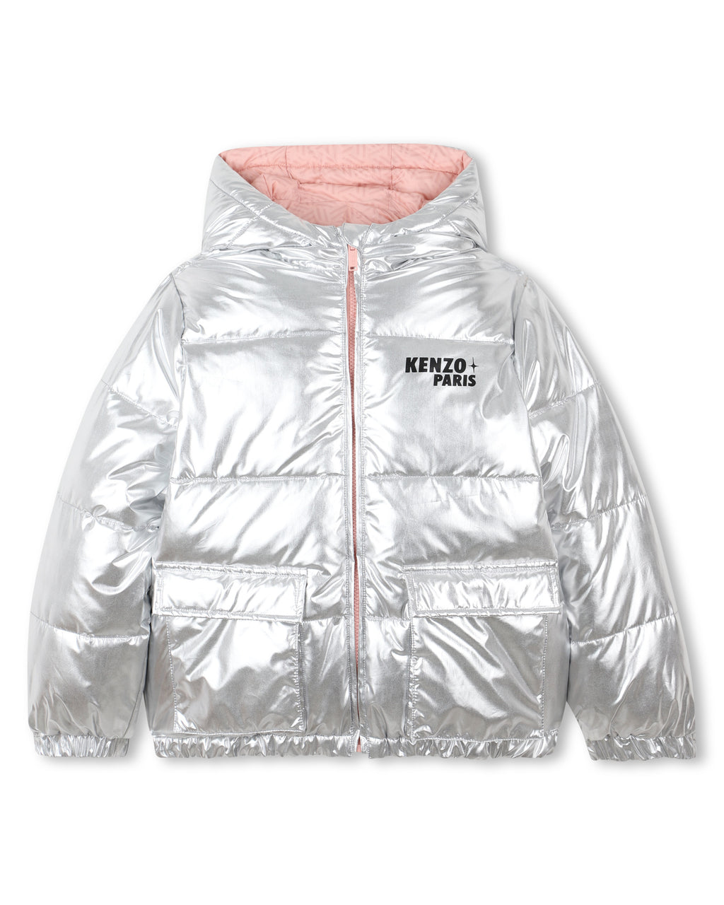 Wende-Daunenjacke - Grau Rosa