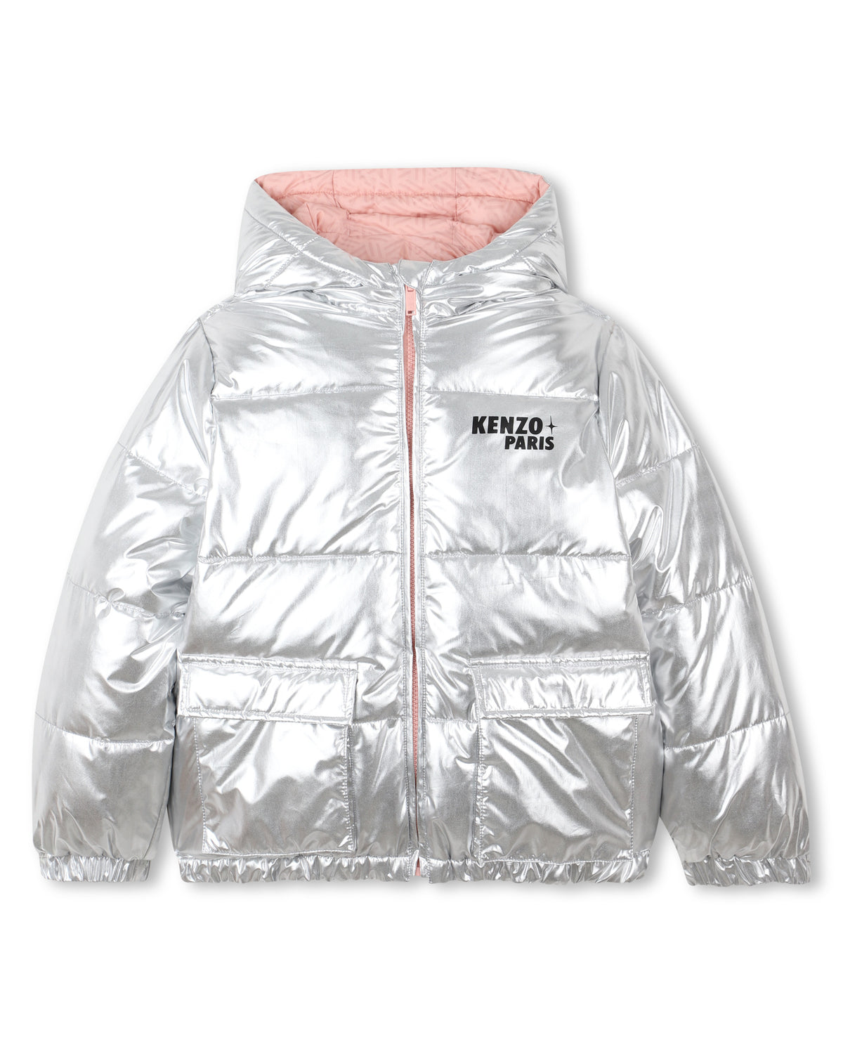 Wende-Daunenjacke - Grau Rosa