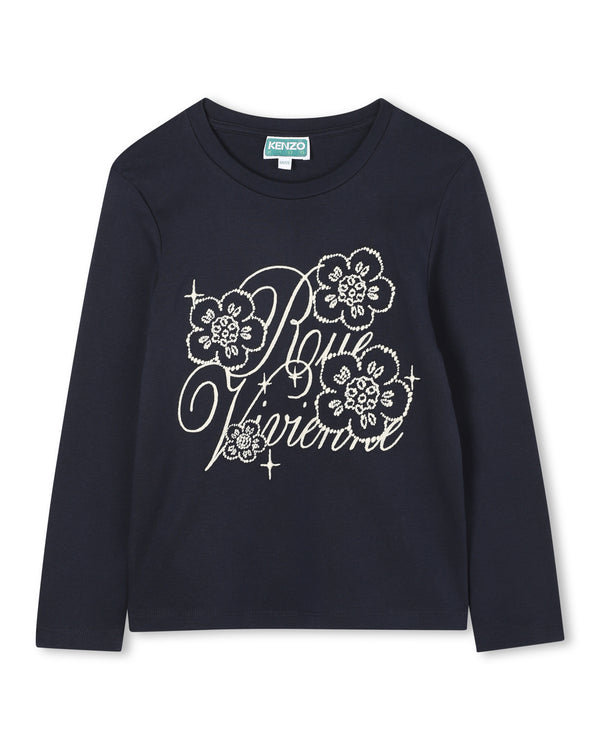 T-Shirt met Lange Mouwen - Mistralblauw