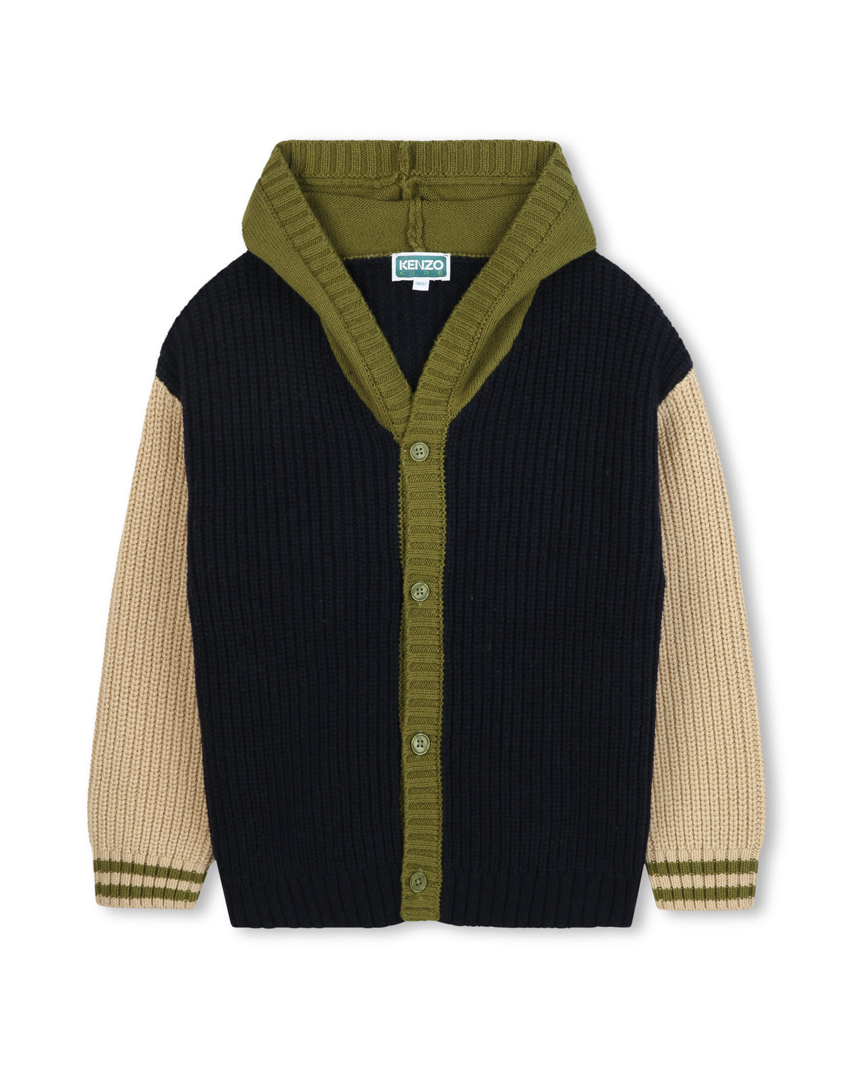 Strickstrickjacke - Marine Beige