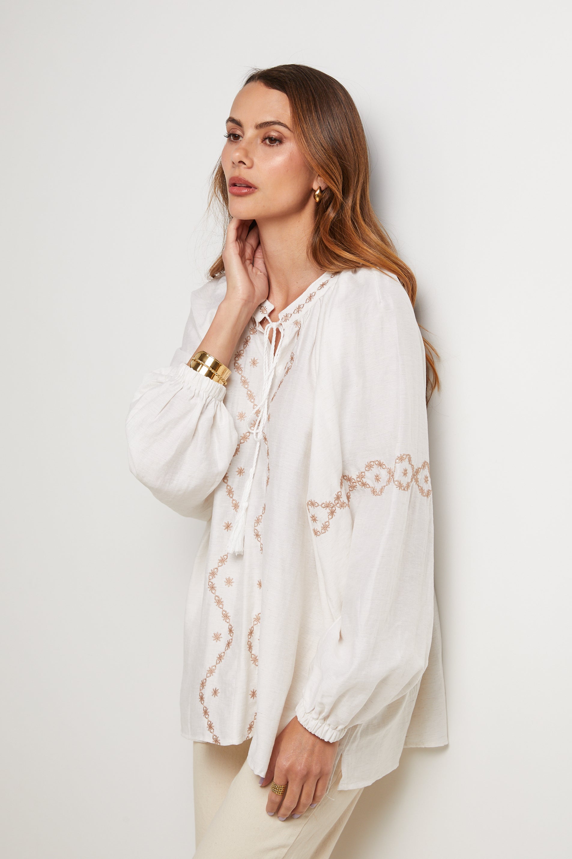 Camisa - Beige - Mujer