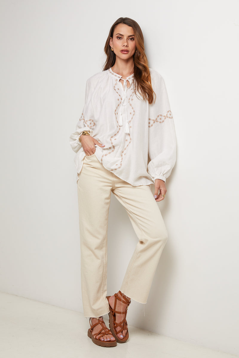 Camisa - Beige - Mujer
