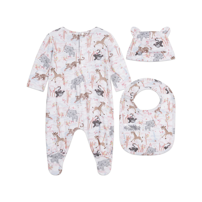 Ensemble Pyjama + Bavoir + Bonnet Blanc - Bébé Fille - Kenzo Kids