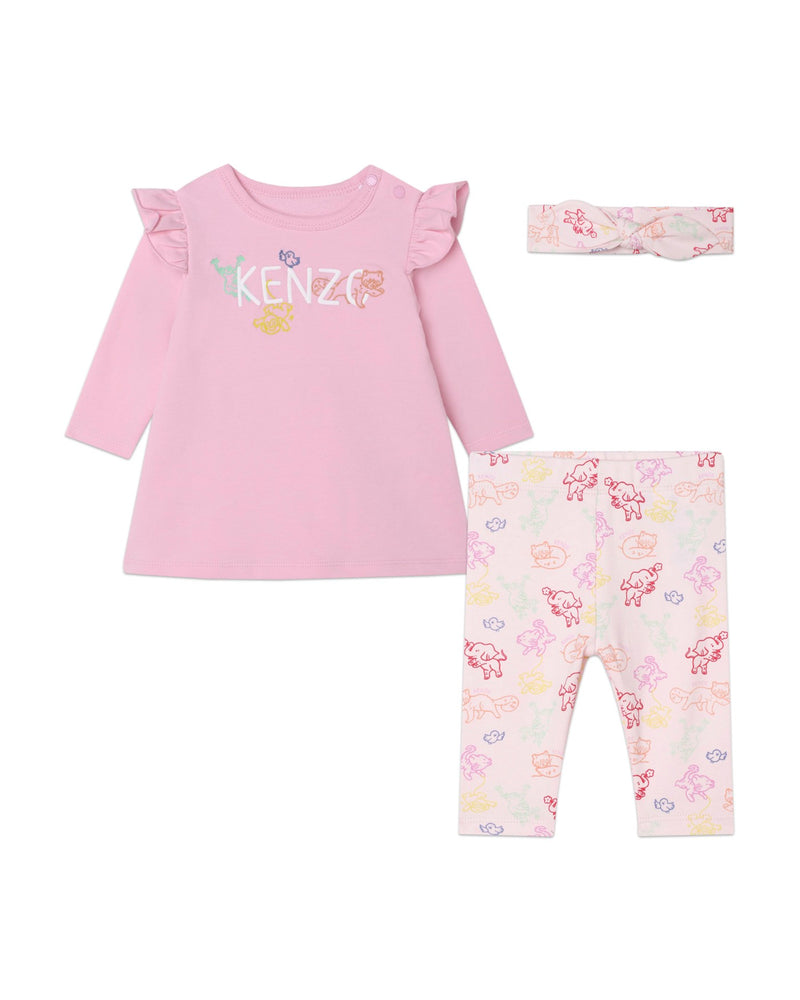 Ensemble Robe + Legging + Bandeau Magnolia - Bébé Fille - Kenzo Kids