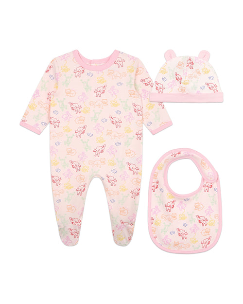 Ensemble Pyjama + Bavoir + Bonnet Dragee - Bébé Fille - Kenzo Kids