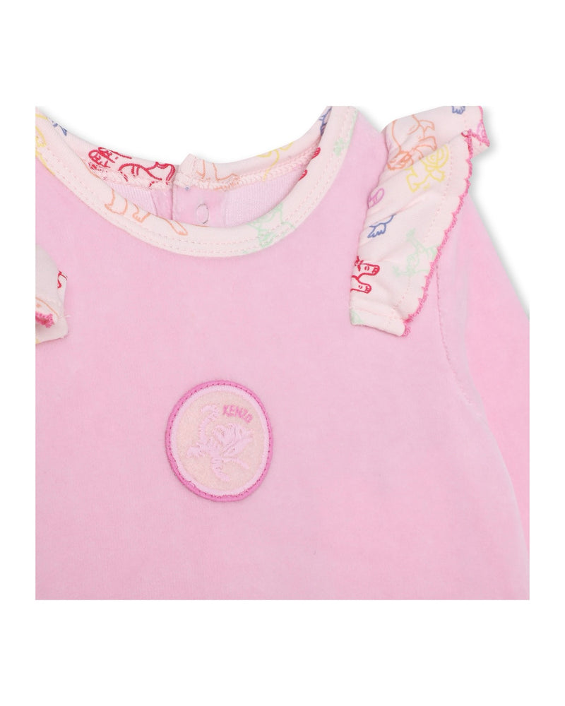 Ensemble Pyjama + Bavoir + Bonnet Magnolia - Bébé Fille - Kenzo Kids