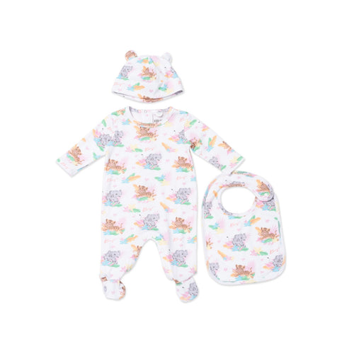 Ensemble Pyjama + Bavoir + Bonnet Blanc Casse - Bébé Fille - Kenzo Kids