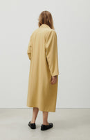 American Vintage - Long Loose Trench Coat with Long Sleeves Buttoned Shirt Collar - Chickpea - Women