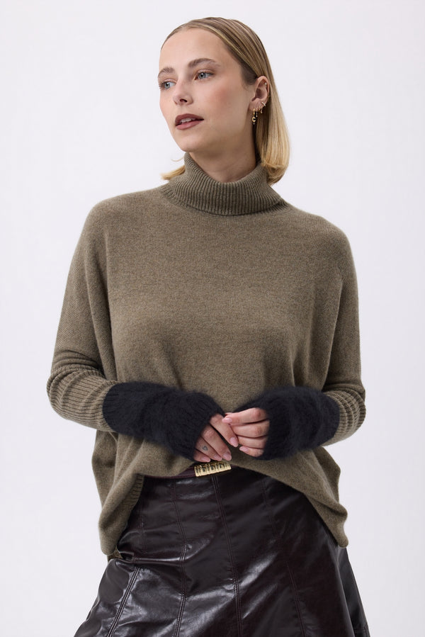 Wanten – Geborsteld Kasjmier Kael - Zwart - Unisex