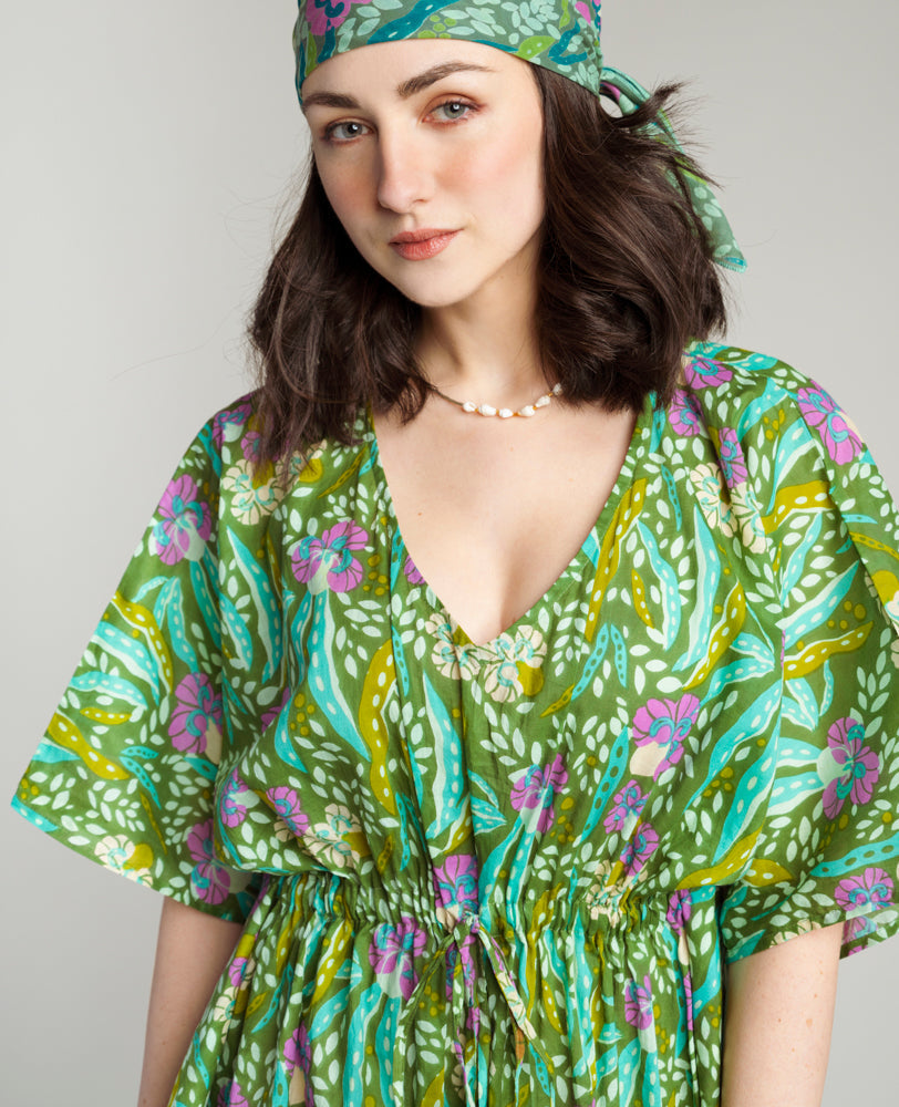 Kaftan Beach Dress - Allegria Green