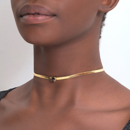 Choker Kalista Doré Blanc