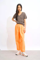 T-Shirt Col V - Kali - Marron