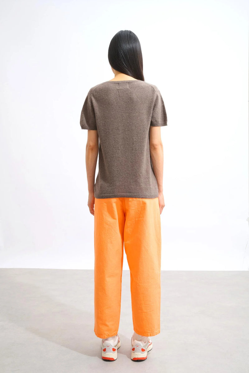 T-Shirt Col V - Kali - Marron