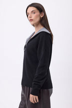 Kalon Wide High-Neck Zipped Jumper - Black - Women