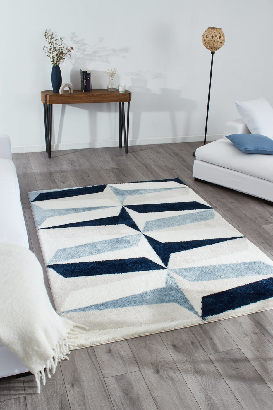 Karena - Tapis D'Intérieur - Polyester - Bleu