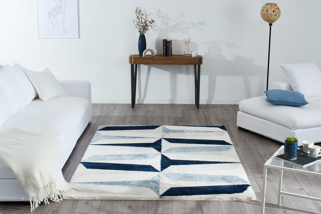 Karena - Tapis D'Intérieur - Polyester - Bleu