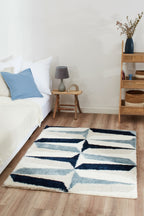 Karena - Tapis D'Intérieur - Polyester - Bleu