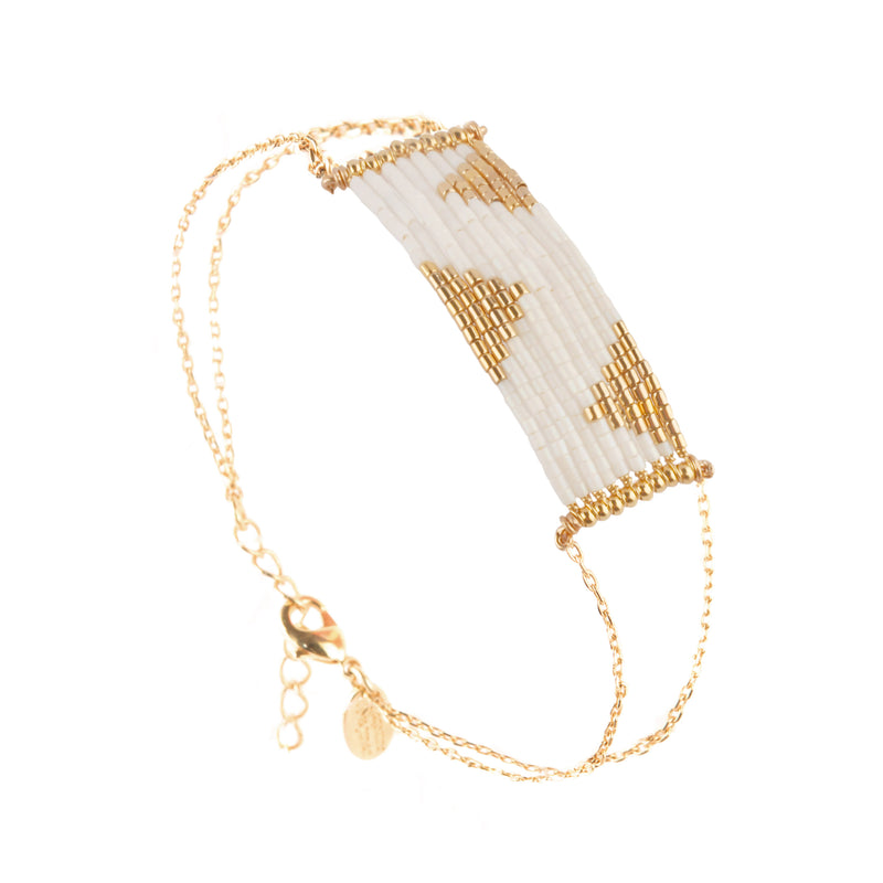 Bracelet Kara Doré Blanc