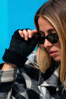 Mitaines Karlita Cuir Double Face - Noir - Femme