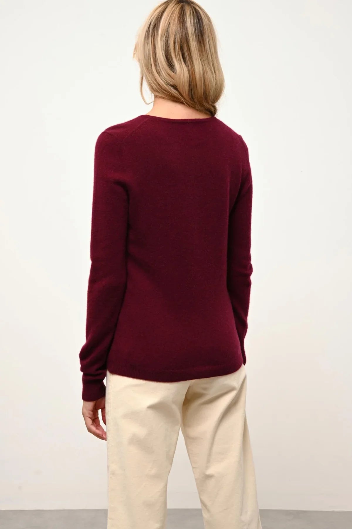Cardigan Cuello Redondo - Katharine - Burdeos