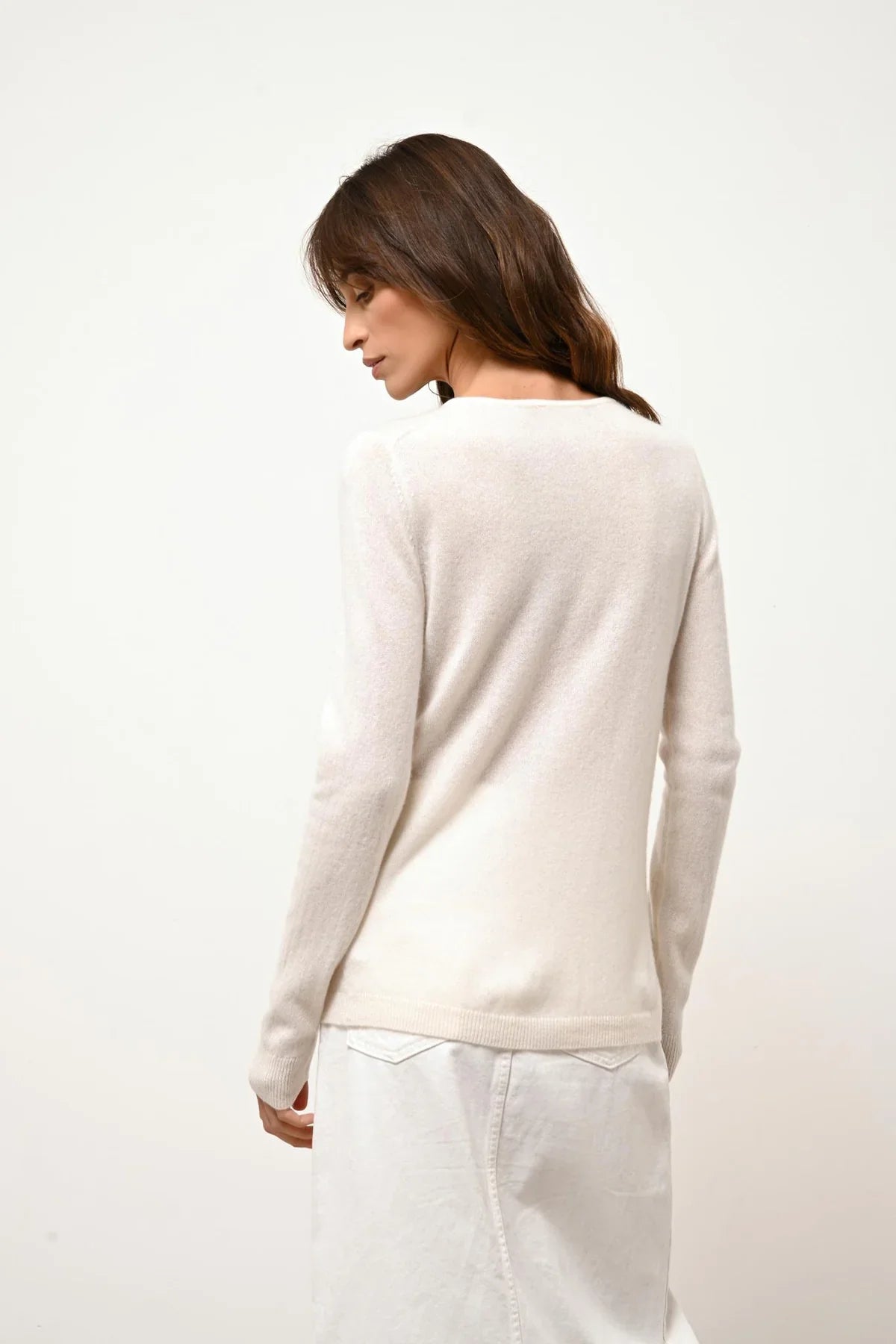 Cardigan Col Rond - Katharine - Neige