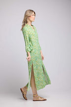 Long Sleeve Long Dress - Green