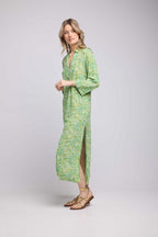 Long Sleeve Long Dress - Green