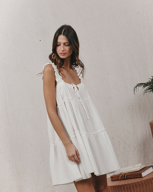 Kawaii Short Dress - Ecru