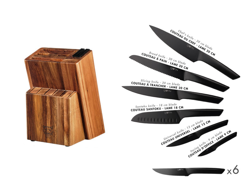 Bloc Couteaux De Cuisine Et Couteaux À Steak Jensen Loviisa - 14 Pièces