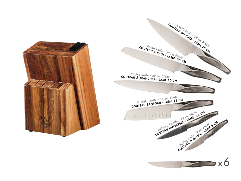 Bloc Couteaux De Cuisine Et Couteaux À Steak Larus Loviisa - 14 Pièces