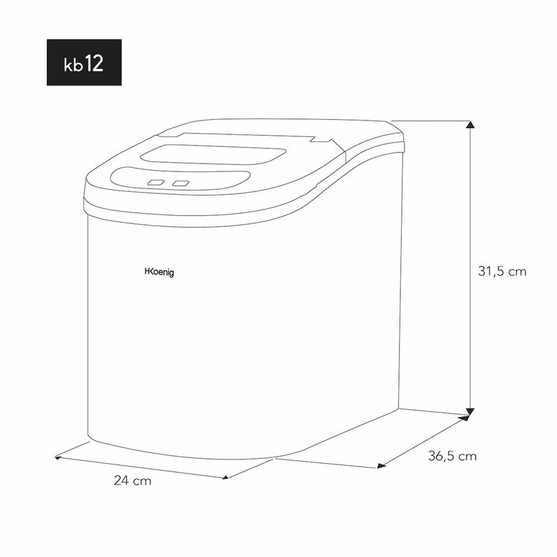 Machine À Glaçons 12kg - Noir/Blanc