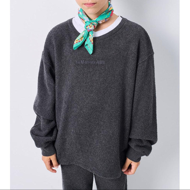 Sudadera Recta con Cuello Redondo - Antracita China - Niño
