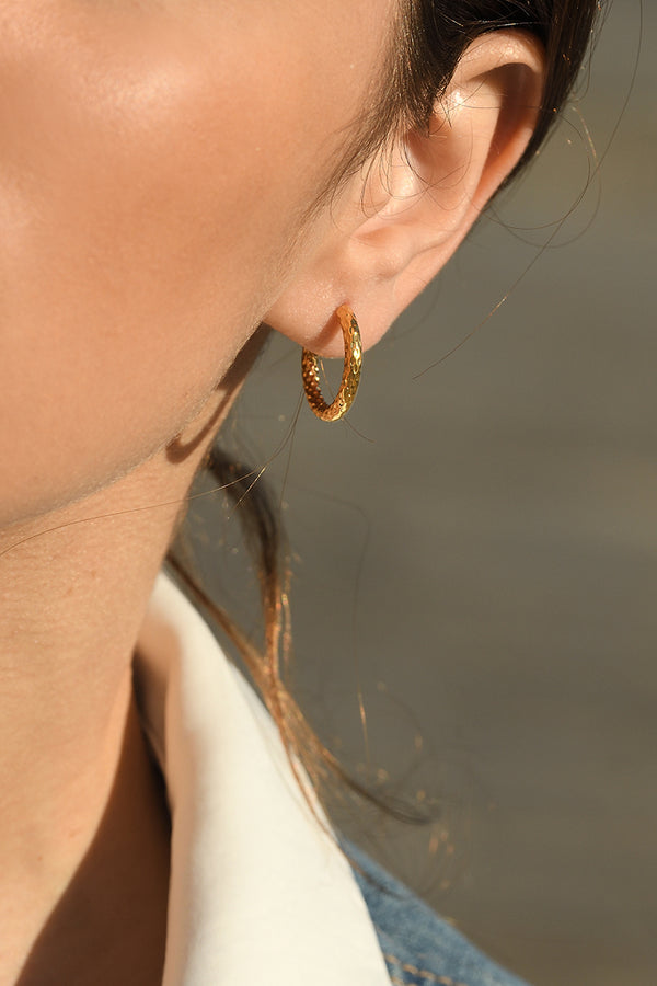 "Lilia" Stainless Steel Hoop Earrings