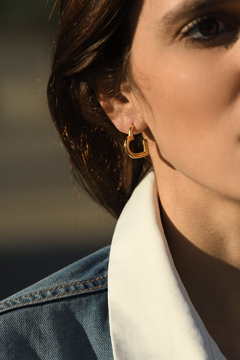 "Lucille" Stainless Steel Hoop Earrings