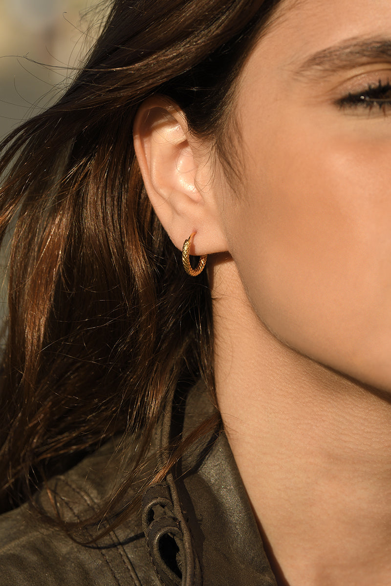 "Marguerite" Stainless Steel Hoop Earrings