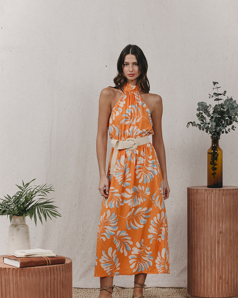 Vestido Largo Kendall Naranja