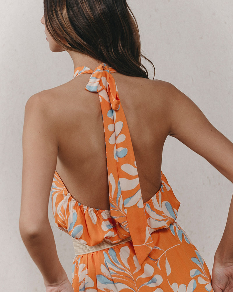 Vestido Largo Kendall Naranja