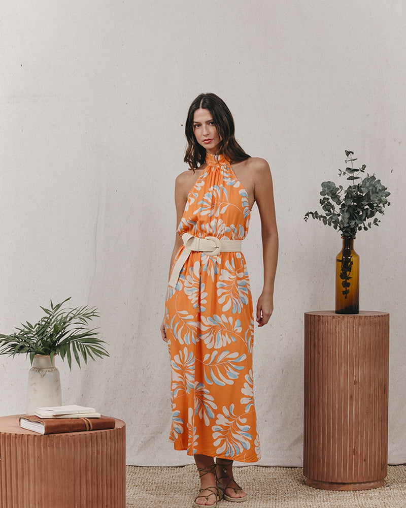 Vestido Largo Kendall Naranja