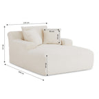 Kenedy - Divano lineare profondo fisso e compresso a 1 posto - Velluto a coste - Beige