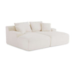 Kenedy - Divano lineare profondo, fisso e compresso, a 3 posti - Velluto a coste - Beige