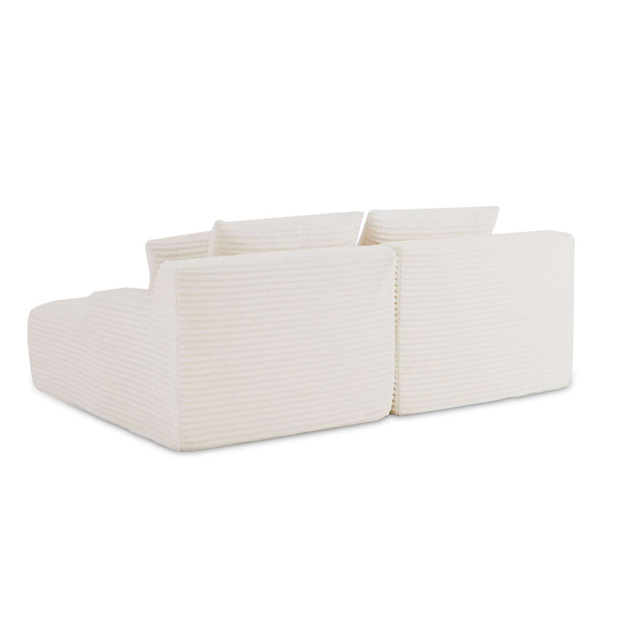 Kenedy - Divano lineare profondo, fisso e compresso, a 3 posti - Velluto a coste - Beige