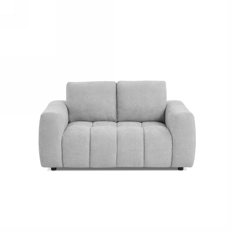 Canapé Droit Fixe - Kerea - 2 Places - Tissu Chenille - Gris