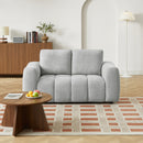 Canapé Droit Fixe - Kerea - 2 Places - Tissu Chenille - Gris