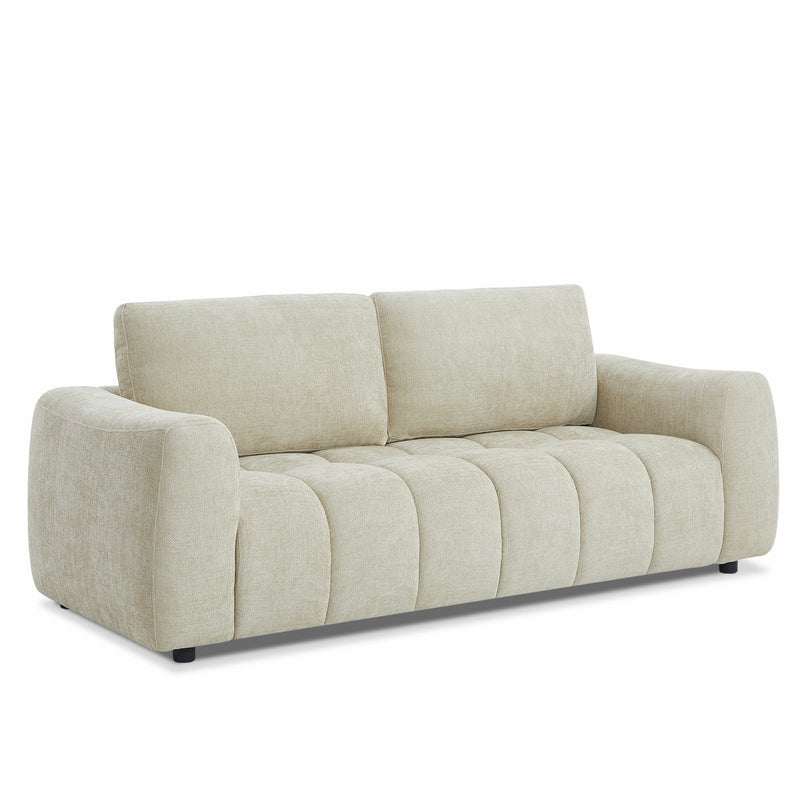 Canapé Droit Fixe - Kerea - 3 Places - Tissu Chenille - Taupe