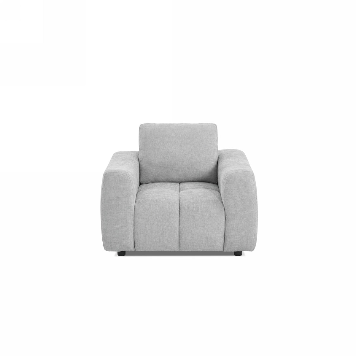 Kerea - Sillón fijo de 1 plaza - Tela chenilla gris