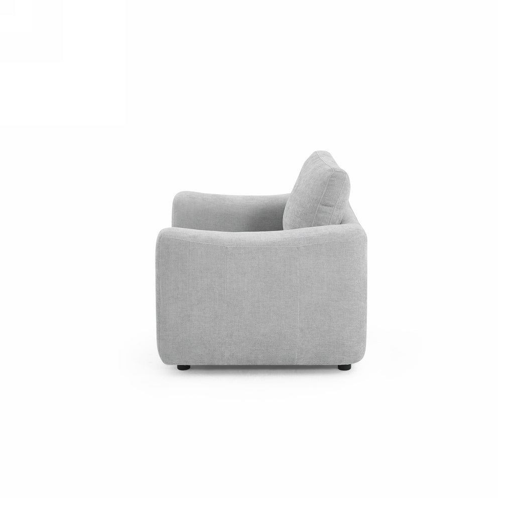 Kerea - Sillón fijo de 1 plaza - Tela chenilla gris
